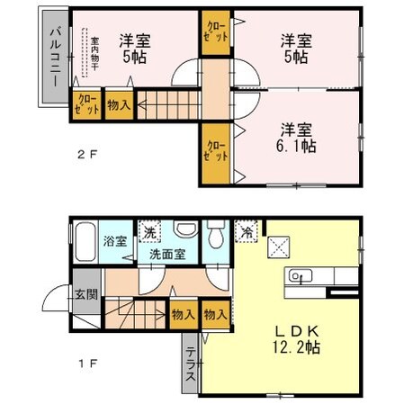 中利産業メゾネットの物件間取画像